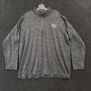 Florida Gators Pullover Men's XXL Heather Gray Long Sleeve Sweater Quarter Zip